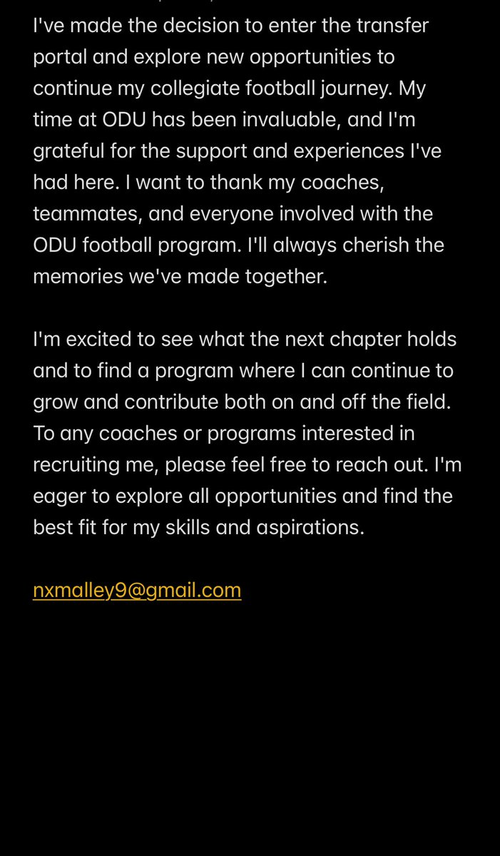 nxmalley's tweet photo. Entering the Transfer Portal https://t.co/JB97jQZArC