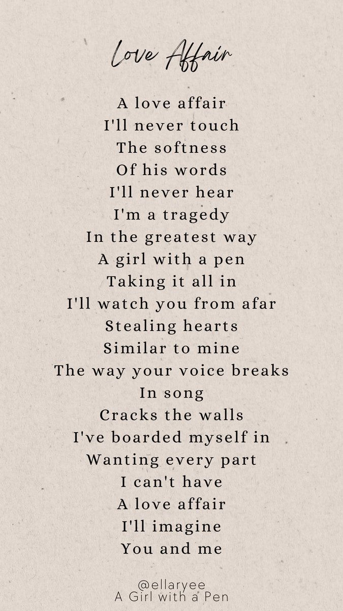 Love Affair 🤎
#poetry #PoetryMonth #PoetryCommunity #poetrylovers #TTPD #poets