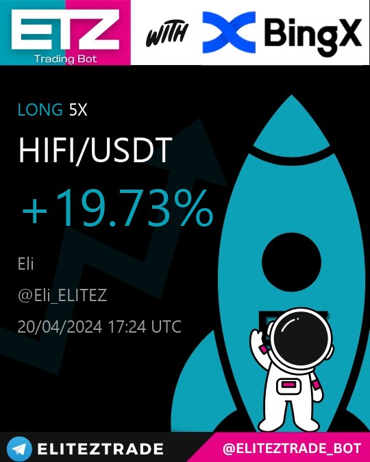 ✅ #HIFIUSDT TP1 alcanzado | Beneficios: +19.73% 🟢 Bot by @ELITEZTRADE #Investing #Trading #Criptomonedas #Cripto #Crypto Telegram: t.me/ELITEZTRADE