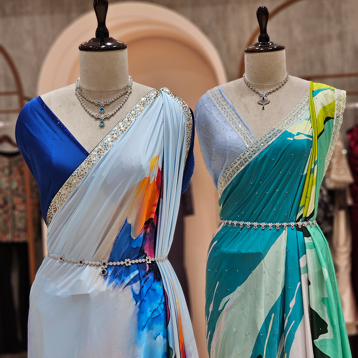 NeerusInd's tweet photo. Abstract Vibe🌟 Vibrant abstract print saree with a colorful palette complemented by detailed border work✨ Visit us and find your perfect statement saree💫 #neerusindia #neerus #neerusfashion #newcollection #ethnicwear #lehengas #bridal #gowns #sarees #fusion https://t.co/7U7WxijVtd