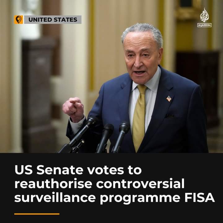 President Joe Biden is expected to swiftly sign the bill that lets US intelligence agencies conduct electronic surveillance without seeking a judicial warrant aje.io/4hrdpf