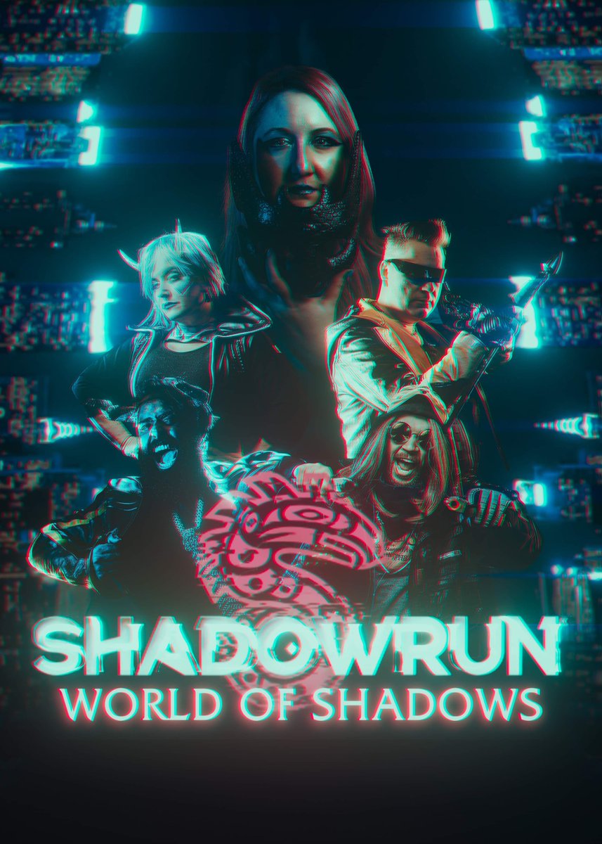 I made a poster for our Shadowrun show airing: Monday, April 22nd at 7pm EST! On: @sixsidesgaming YT And I’m so proud of how this came out!! Starring: @Lynnvander as Chronostatic @GeekyPinup as Nyx @TomeKeeperGM as L33R0Y & Me(@KP11Studios) as JimBob & DM’s by @RemAlternis