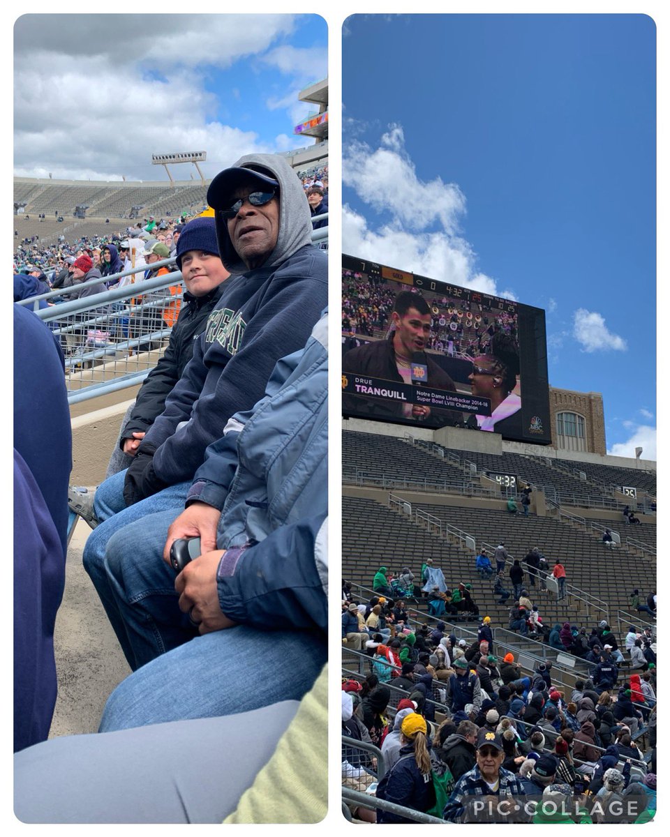 flavinamy's tweet photo. @DTranquill the world’s biggest #Chiefs fan and #ND fan is sitting in section 14 row 21 … come see us PLEASE!!! https://t.co/U8k669MWIS