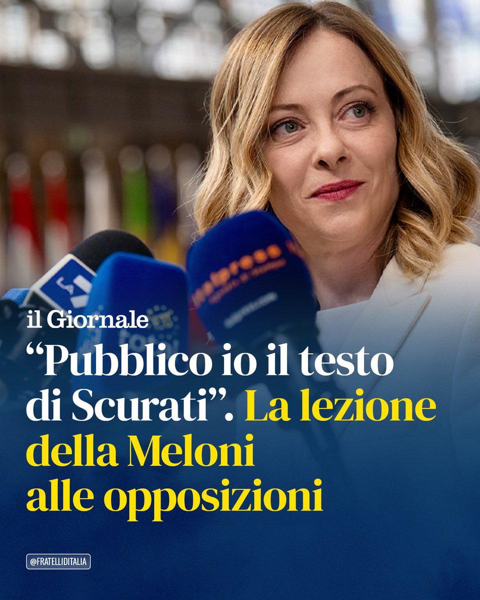 🔵 Il Presidente #Meloni, ancora una volta, impartisce una lezione di stile e di democrazia alla sinistra.