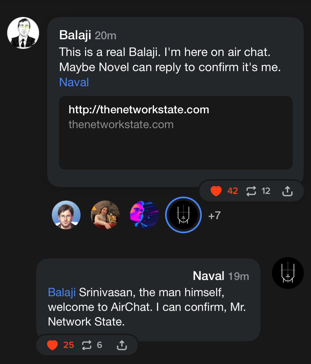 . @balajis is now on @getairchat: air.chat/balajis