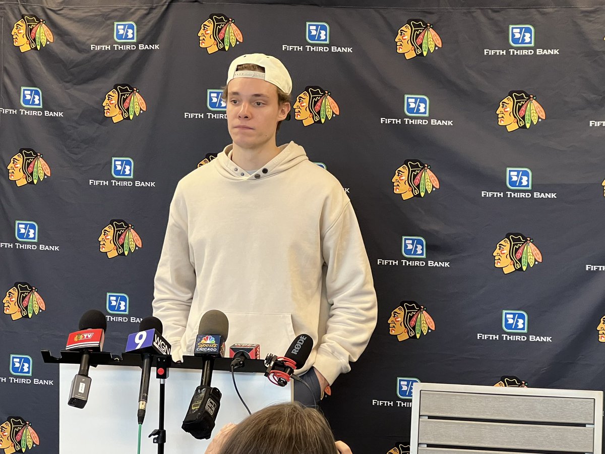 #Blackhawks Alex Vlasic became a legit top-pair #NHL D-man this season. Said he’s always been confident in his defensive game; his confidence driving the play offensively is where he thinks he improved the most. He’ll continue to work on his shot this summer after Worlds