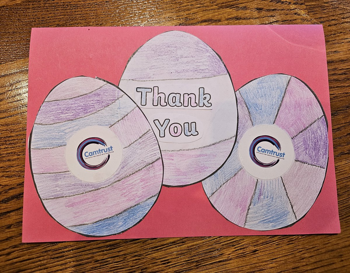 Received a lovely card from Camtrust for our Easter Egg Tombola, raising money for the Camtrust Charity. We would like to thank everyone who took part and contributed #theportland #camtrust ow.ly/JkiO50RkqRk