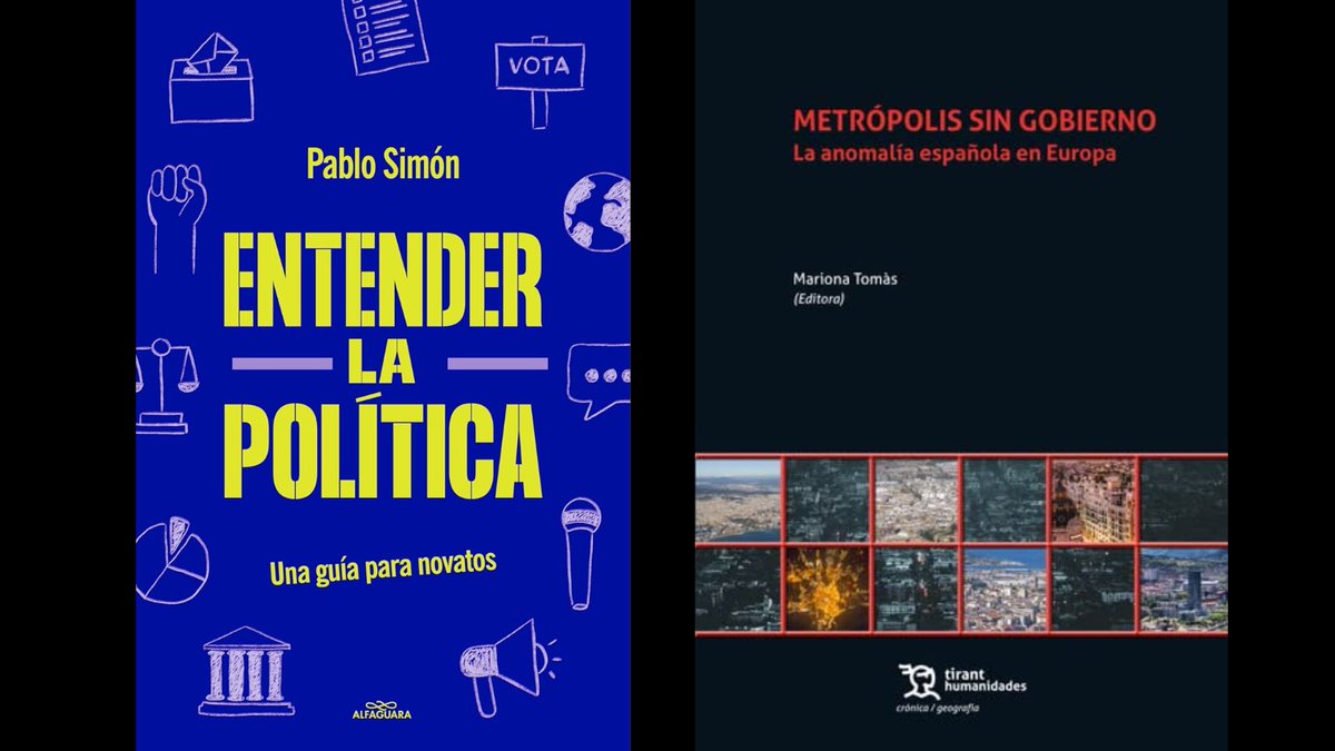 📚 #SantJordi2024 | Llibres recomanats per P&P. ✴️ 'Entender la política'. Pablo Simón (@kanciller). @AlfaguaraES. ✴️ 'Metrópolis sin gobierno'. @mariona_tomas (ed.). @Tirant_ESP. Consulta aquí tots els títols: politicaprosa.com/llibres-public…