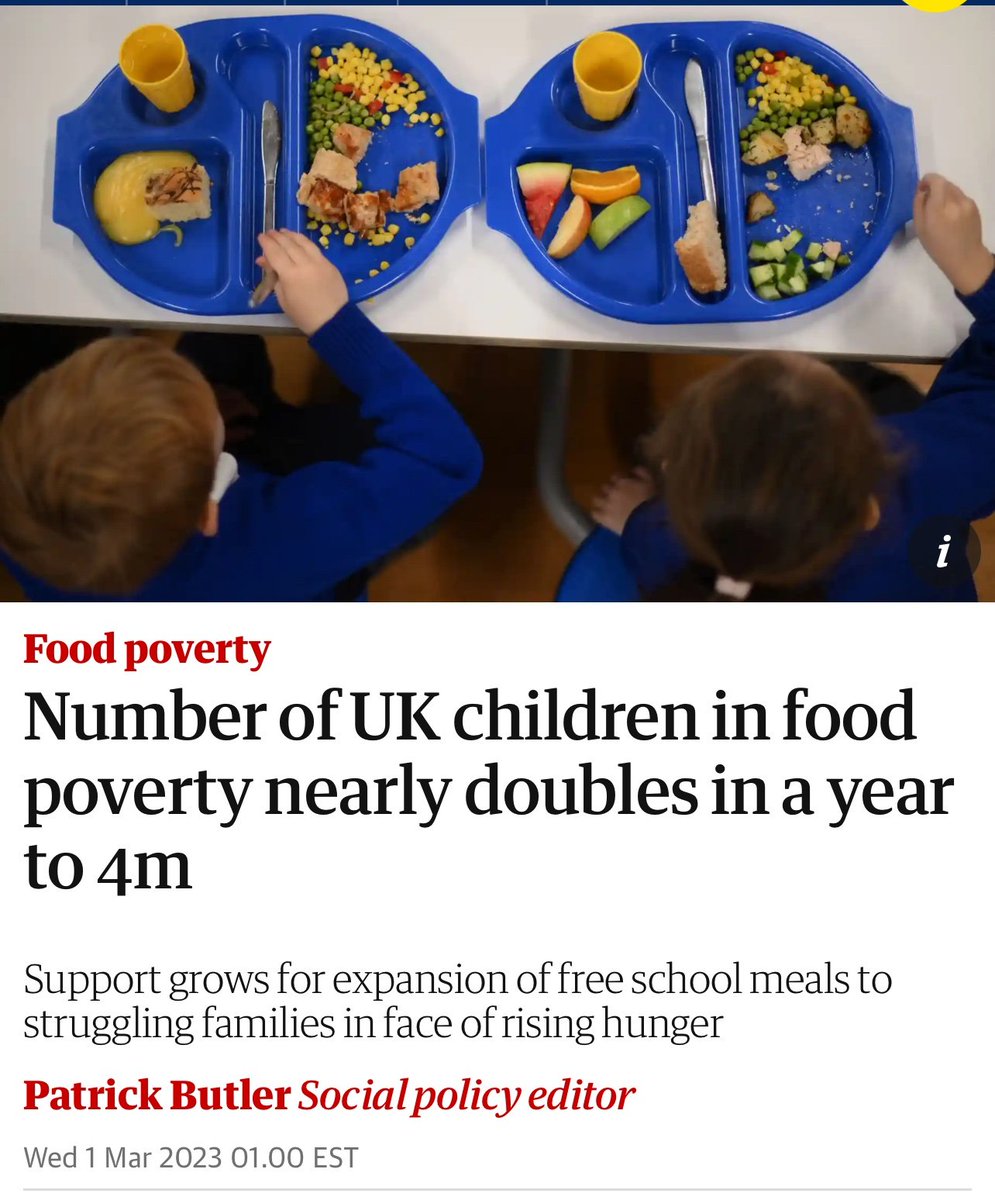 Number of #UK children in food poverty is more than 4 million?! No wonder 🙄. But they have a work-from-home taxpayer-funded monarchy that doesn't care, and is alledgely getting richer by selling them luxury 'organic' goods! Disgusting all round. #RacistRoyalFamily #ChildPoverty