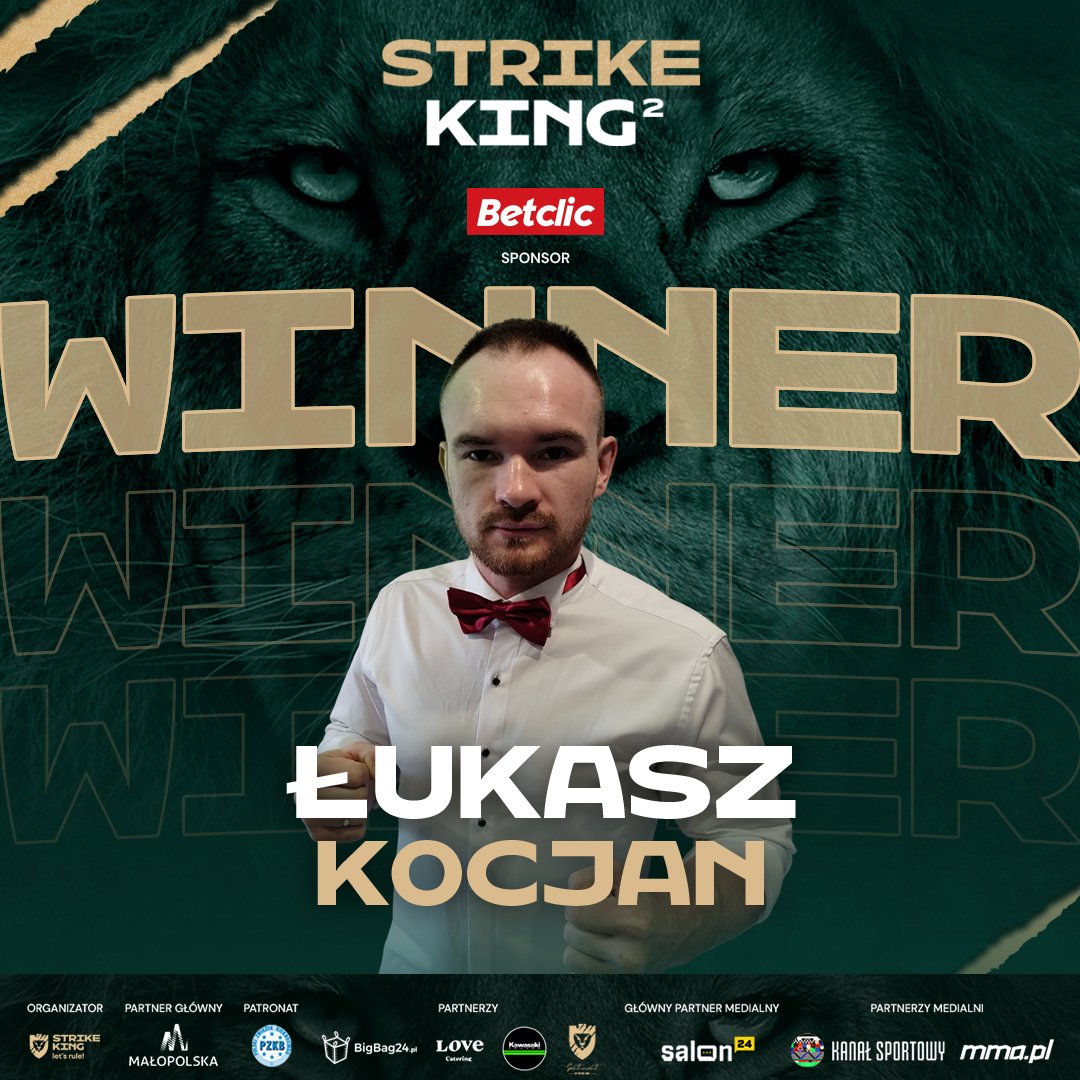 🔥 W premierowym pojedynku na gali Strike King 2 przed czasem wygrał Łukasz Kocjan! #StrikeKing2 #StrikeKing #letsrule #k1 #kickboxing #krakow 📺 strikeking.ppv-stream.pl