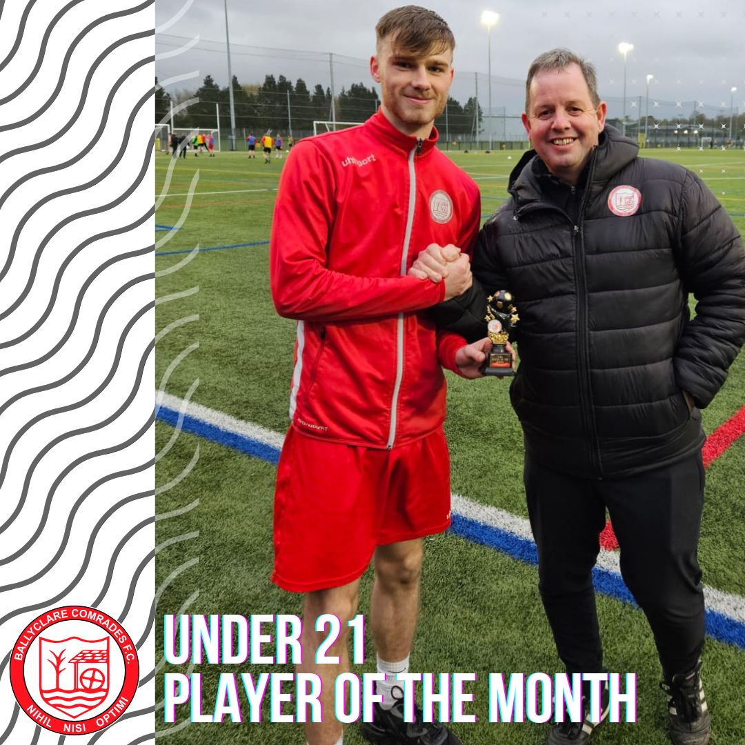 Well done to Conor Wilson who was our Under 21 Player of the Month for March 👏🏼