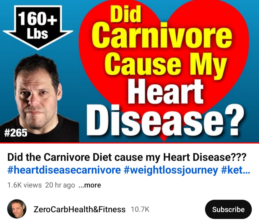 He had prior heart disease and he's been trying to cure it with a carnivore diet. He's read Big Fat Surprise so he knows it's nothing to do with his elevated cholesterol and he refused statins etc Now he has open heart surgery in a few weeks. Good luck youtu.be/hUTl9Bf8wHY?si…