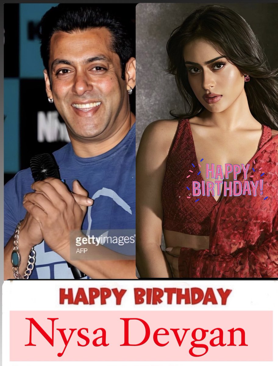 BeingSKFan_Club's tweet photo. Wishing the evergreen &amp; charming Talented Bollywood Indian Hindi Cinema Megastar Actress #NyasaAjayDevgan Ma’am A Very Happy Birthday! 🎂🎉
We wish you lots of love &amp; happiness year ahead! ❤️🎉@BeingAjayDevgan @ajaydevgn @itsKajolD @BeingKajolClub @BeingSalmanKhan https://t.co/9MYNZXPIE6