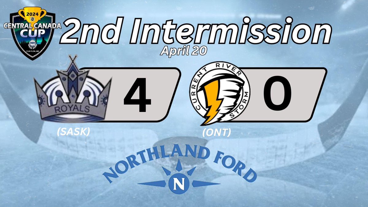 Saskatoon Royals lead the Current River Storm 4-0 after two periods in the Semi-Final!

Brought to you by Northland Ford - Flin Flon
