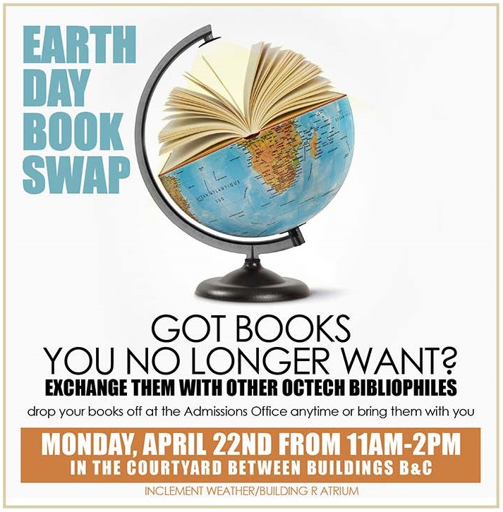 Celebrate #EarthDay on Monday with a #bookswap! #bookexchange #bookworm #littlefreelibrary #booklover #springcleaning #iloveoctech