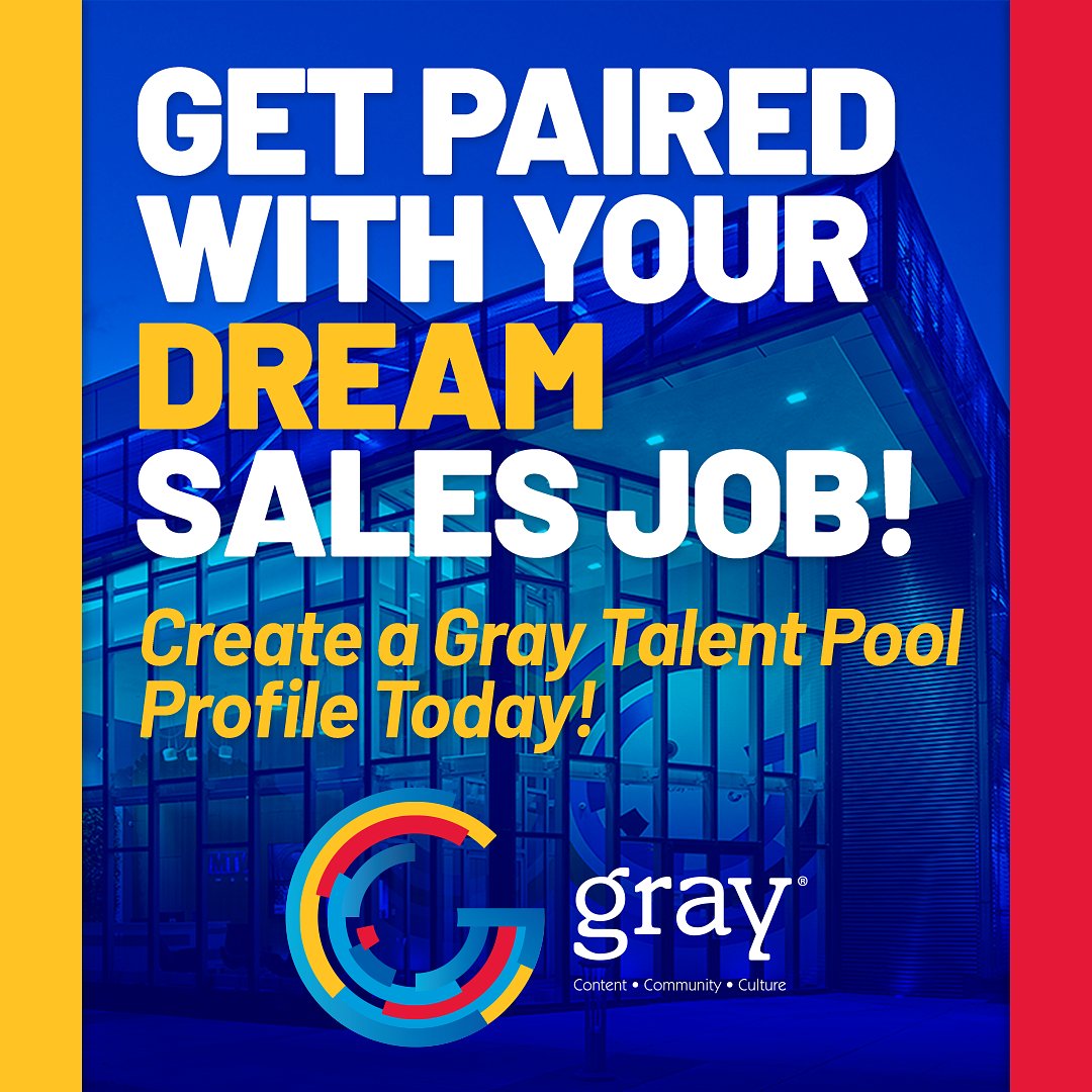 Gray's Talent Pool is your digital business card! It's visible to more than 200 Gray managers looking to fill job openings. Create your profile to land that next career opportunity with Gray Television! Sign up here: bit.ly/3BniXFe #LocalNews