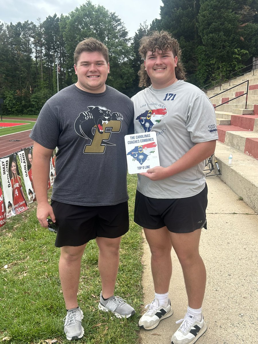 Proud doesn’t even describe it!! What an awesome day watching my boy, Luke, and the other kids from our area compete in the Carolinas Coaches Combine for the Shrine Bowl! My boy showed out and won the OL MVP award 🥇 #OLmom #proudmom
