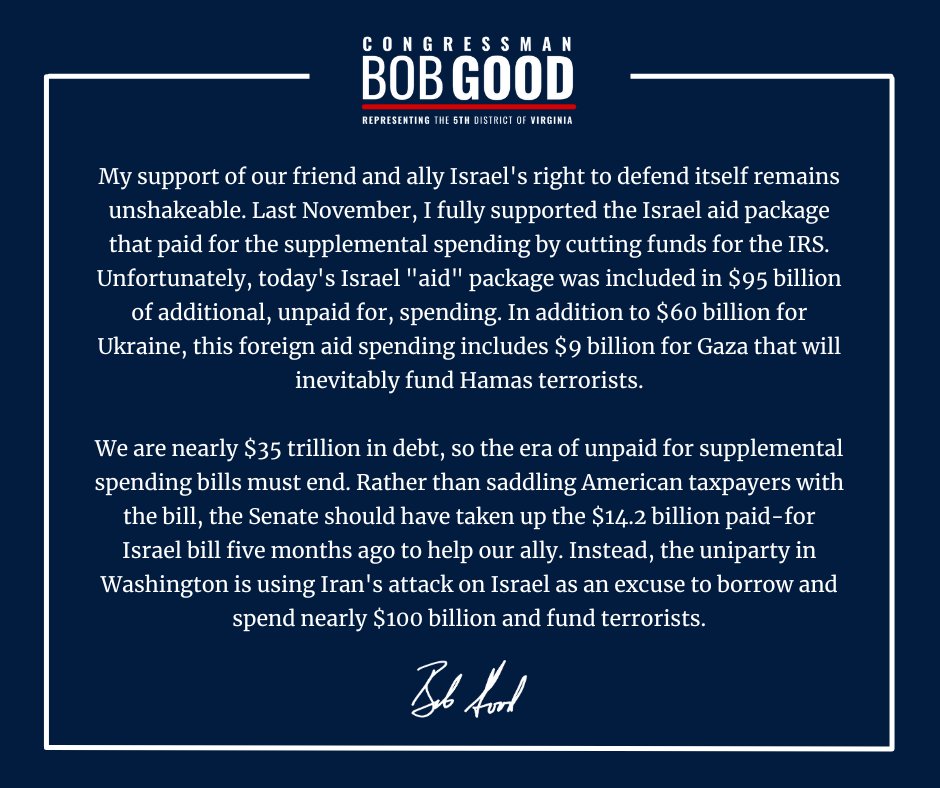 Congressman Bob Good (@RepBobGood) on Twitter photo 2024-04-20 18:05:00