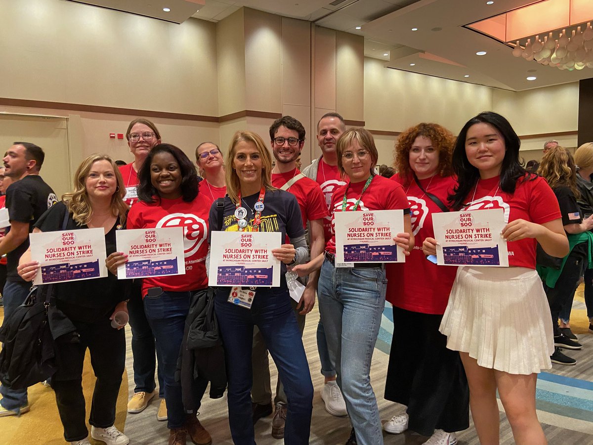 The labor community standing in solidarity with our MNA siblings in the Soo as they concluded their 5-day strike yesterday ✊ @teamsters @TeamsterSOB @afa_cwa @FlyingWithSara #labornotes #unionstrong #solidarity #saveoursoo