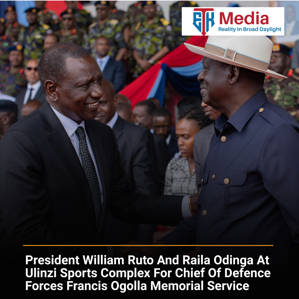 Raila Odinga at Ulinzi Sports Complex for Chief of Defence Forces Francis Ogolla memorial service
#StephenLetoo #FerdinandOmanyala #MichaelOyier