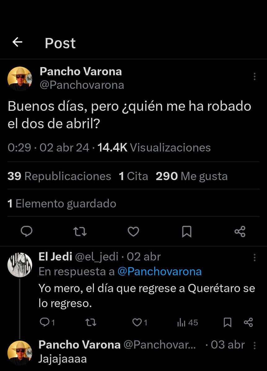el_jedi's tweet photo. @Panchovarona ¿Será que si le pueda regresar su dos de abril? https://t.co/iBvquzOMGx