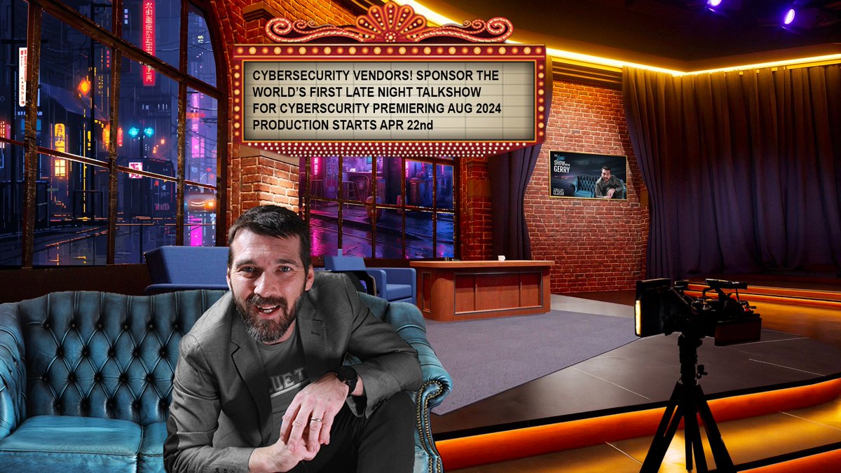 knightinkmedia's tweet photo. 🚨 Cybersecurity #CMO: Be part of the first-ever late night talk show, filming starts APR 22 at Knight Studios. 🎥 Sponsorship starts at $5K/episode. Dr. Gerald Auger will promote your product on-air. Only 48 hours until filming begins! 📧 ak@knightstudios.co https://t.co/6G3GOD7O38
