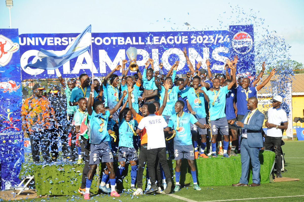 We are the 2023/2024 Pepsi University Footbal League Champions ( @PepsiUganda @uflug ). Congratulations Dr. @BbosaSulaiman, Prof. @judlub and the entire team. #I_Owe_You 🎓