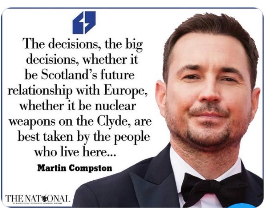 Big fan of Martin Compston. He took time out today to attend/support and lead the Scottish Independence #believeinScotland March in Glasgow. (along with FM of Scotland, Humza Yousaf et al) #ScottishIndependence