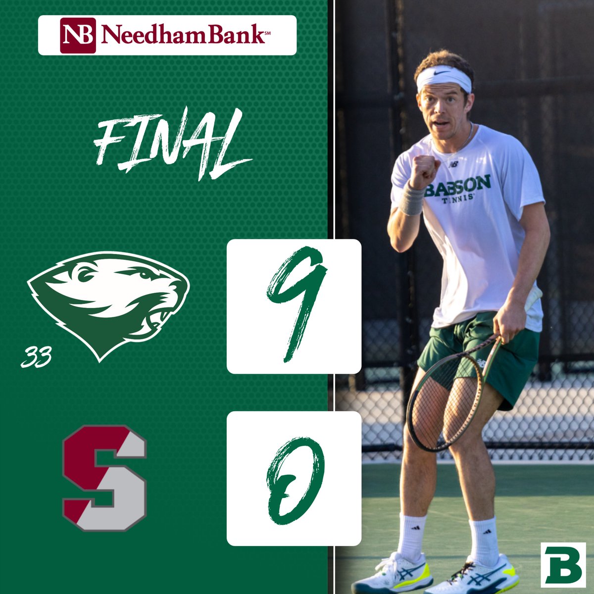 Make it five wins in a row for No. 33 @BabsonTennis, which cruised past @SC_Pride 9-0 in its @NEWMACsports finale on Saturday. #GoBabo #d3tennis