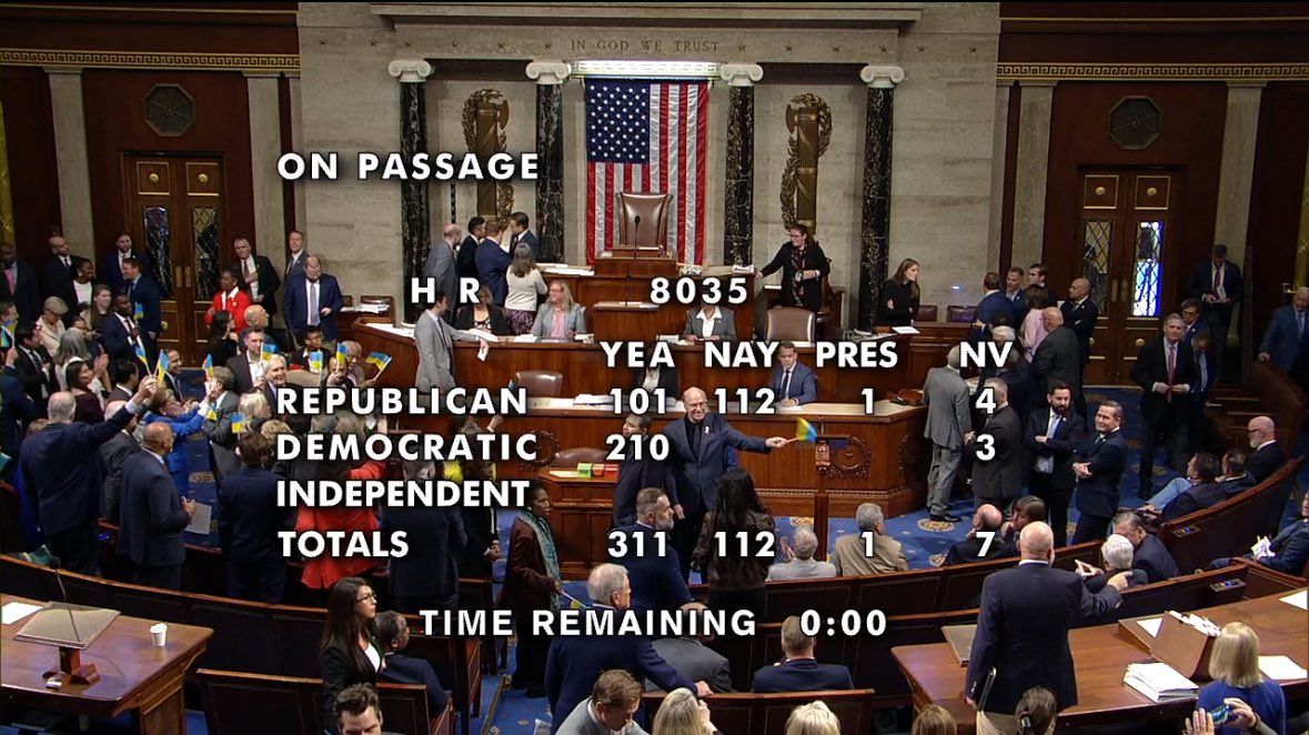EINDELIJK! Het Amerikaanse Huis stemt in met de hoognodige steun aan #Oekraïne! Een fundamenteel besluit voor de veiligheid van Oekraïne en Europa, én de eenheid in het Westen. Nu hopen dat de Senaat vanavond ook direct akkoord gaat en zo de laatste horde snel neemt! 🇺🇦🇺🇸