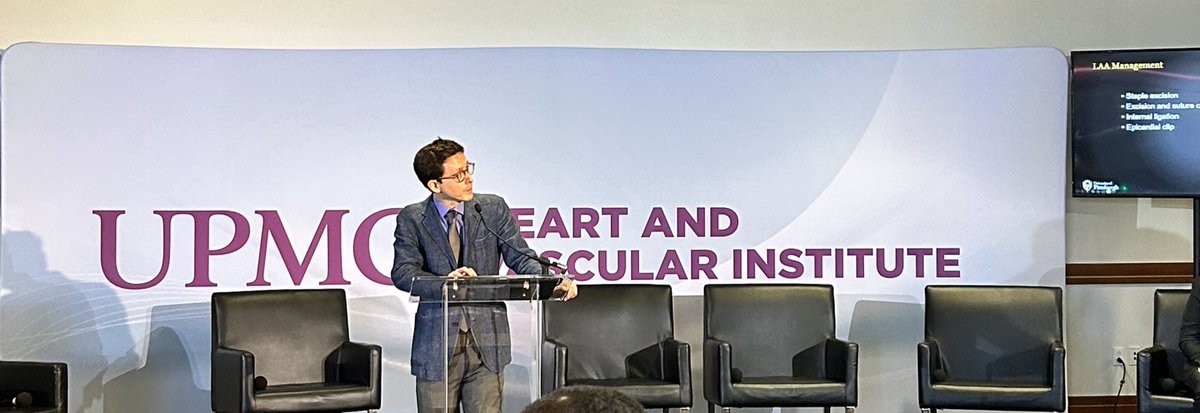 Don’t miss Stephen Waterford speaking on “When Treating Valvular Heart Disease: Don’t Forget about AFIB and the Left Atrial Appendage” live now at #HVS2024 @UPMC_CTSurgery @UPMCPhysicianEd