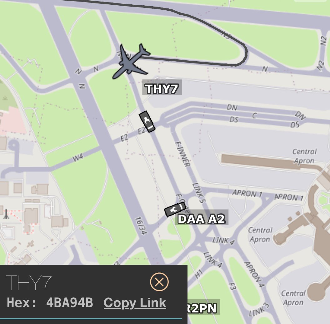 Update: #THY7 / #TK7 has landed safely, it is now taxiing to stand 315C.

An ambulance is also mobile to the stand to meet the aircraft.

#DublinAirport #Aviation #avgeek #medicalemergency #emergency #Diversion
