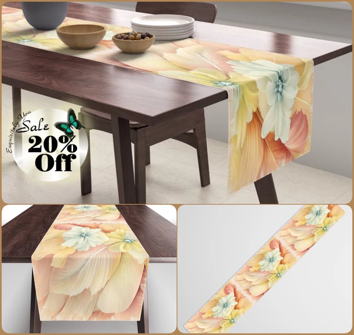 *SALE 20% Off*
Orange Floweret Table Runner~Art Exquisite!~
#coasters #gifts #trays #mugs #coffee #society6 #travel #coolers #artfalaxy #art #accents #modern #trendy #wine #water #interior #placemats #tablecloths #runners

society6.com/product/orange…