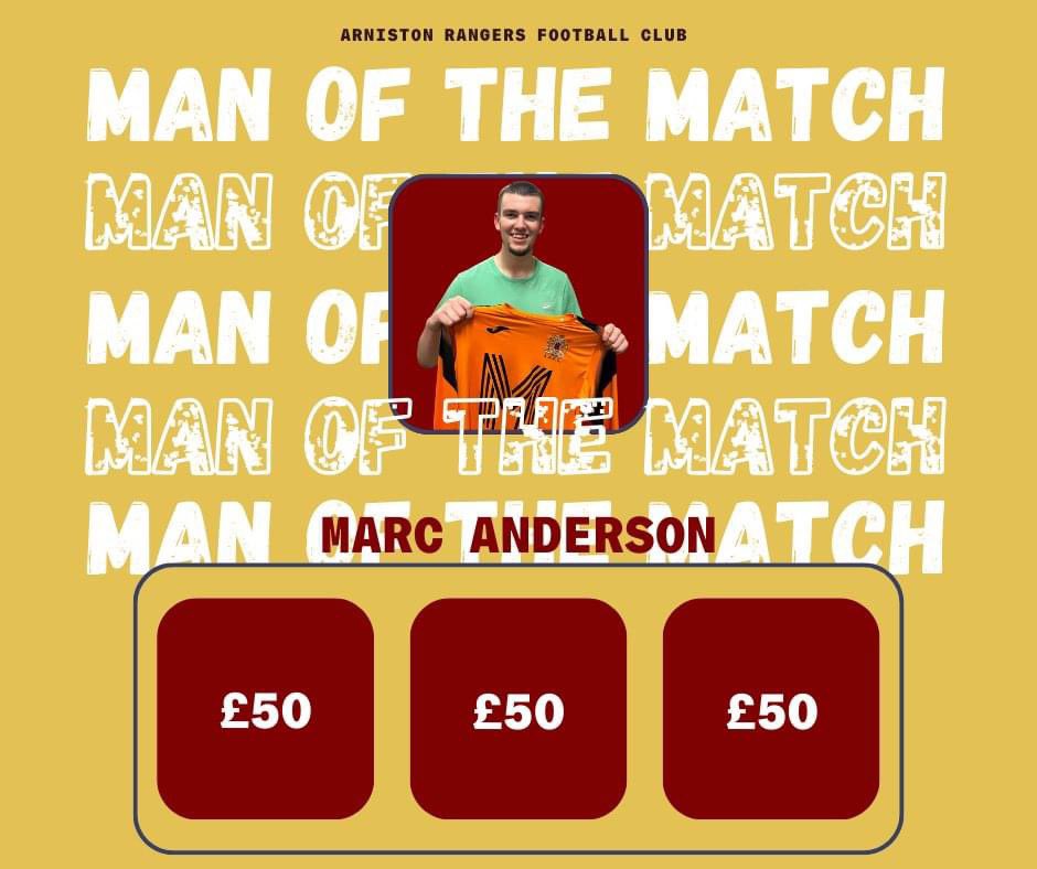 ArnistonRangers's tweet photo. MAN OF THE MATCH

Today’s MOTM award goes to, Marc Anderson! A massive penalty save at 0-1 and then some big saves to follow!

A massive graft for the lads today going to extra time in the middle of a big run of games so credit to the whole team for today!

Well Done, Cheesy 👏🏼🇱🇻 https://t.co/nRN7mA1C5w