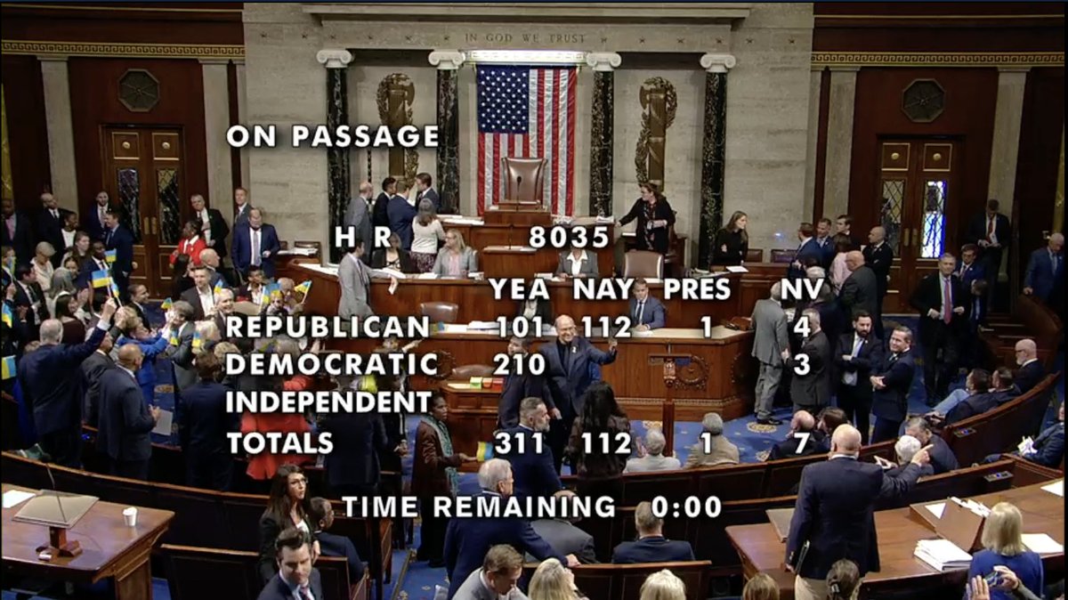 For the Swamp, it's Ukraine First and America Last. Gleefully waving Ukrainian flags as the American people suffer under Biden's border invasion. In case it wasn't obvious, I voted NO.