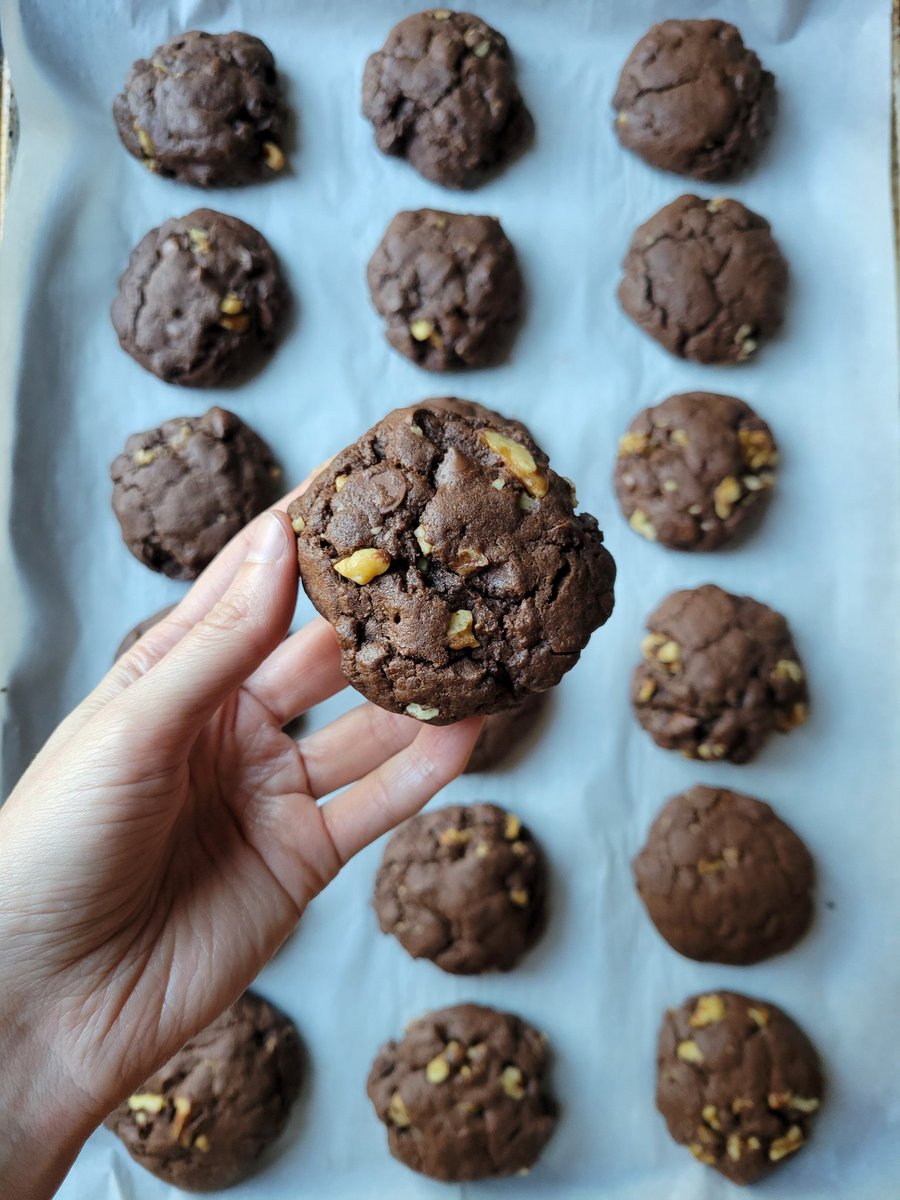 This morning, I baked a double batch of gluten free triple chocolate cookies. #glutenfreecookies #glutenfree #chocolate