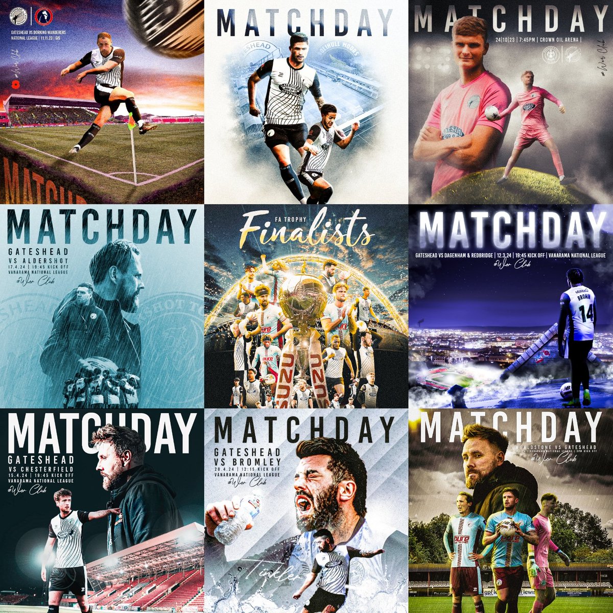 As the season comes to a close... What has been your favourite @GatesheadFC matchday graphic this season? A huge thanks to @charles_waugh and the @Heed_Army lads for their help this season. #worclub #heedarmy