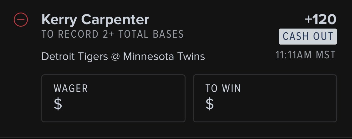 BETTINGACADEMY's tweet photo. Play of the Day research via @propsdotcash 📊

Kerry Carpenter O 1.5 total bases 

Last 10 = 60%

Last 5 = 80%

+120. Like &amp; RT if you're tailing.🫡

#RepDetroit #MNTwins https://t.co/1Pubq5x2vi