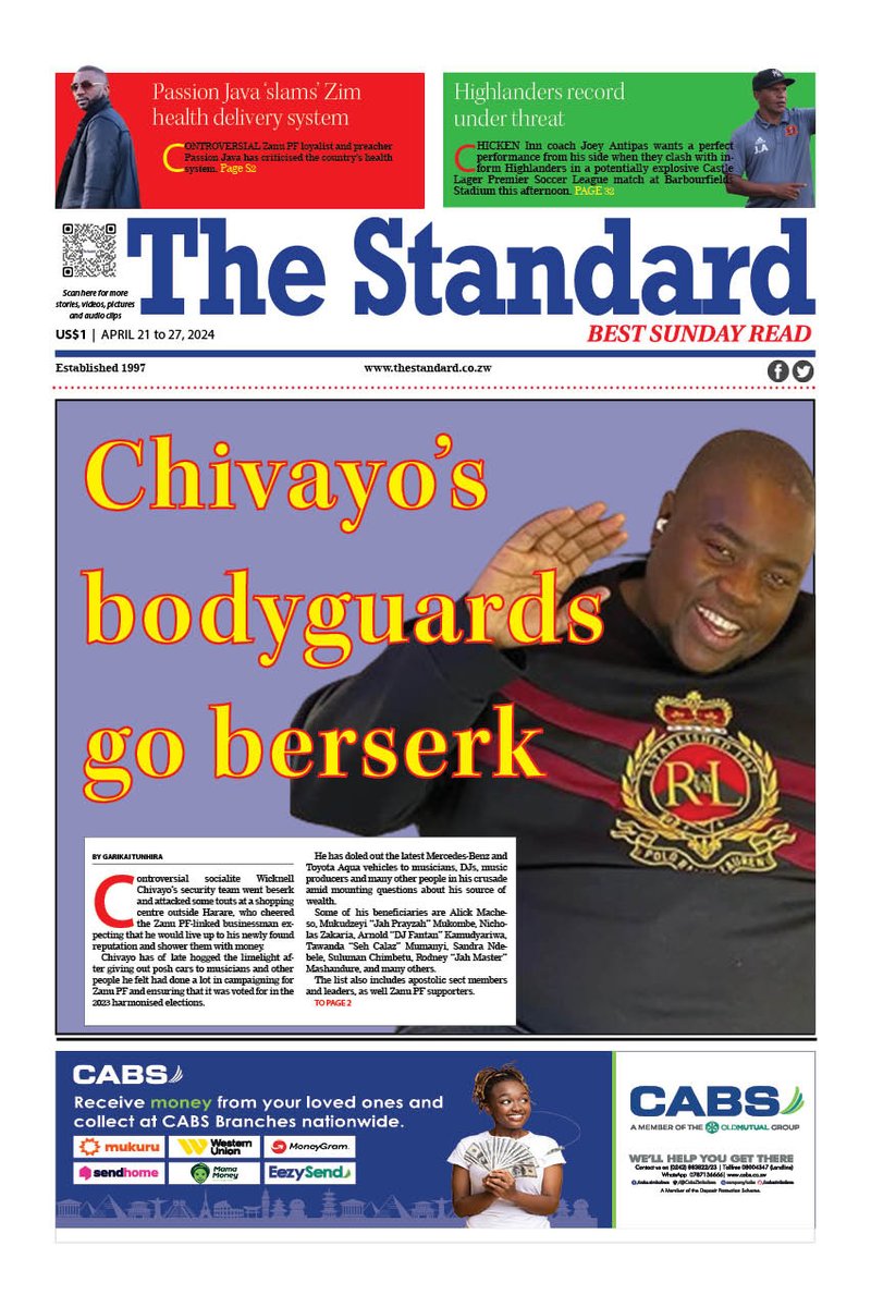 🔵🗞Your favourite WEEKLY is here... 💵Get your e - copy Here: wa.me/263777758969?t… 🔗 thestandard.co.zw #BestSundayRead