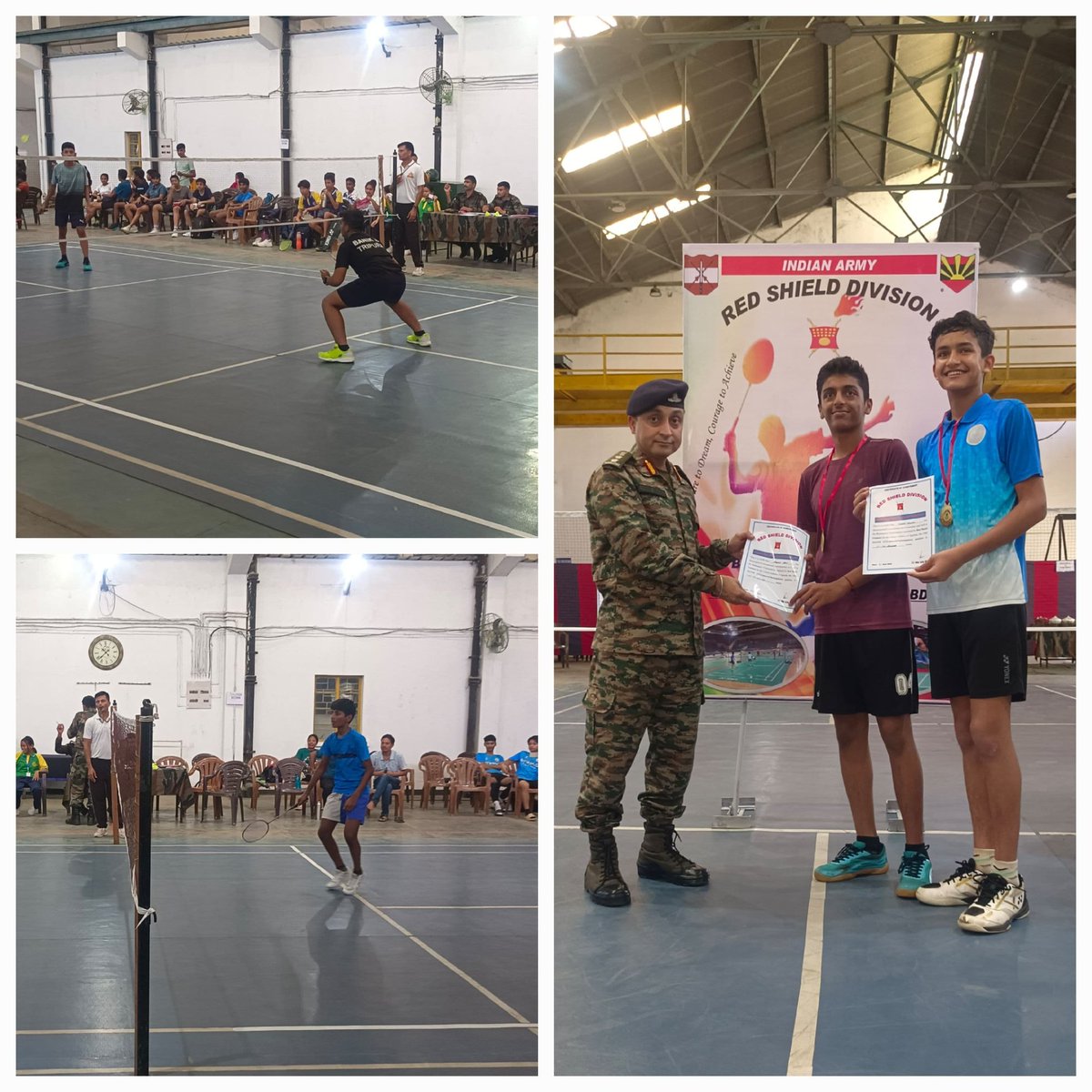 With an aim to promote a culture of fitness and sports, #SpearCorps, #IndianArmy organized a #Badminton tournament in Agartala, #Tripura for children in two categories, namely under 15 years and under 17 years. The tournament, organised between 17- 20 April 2024, witnessed…