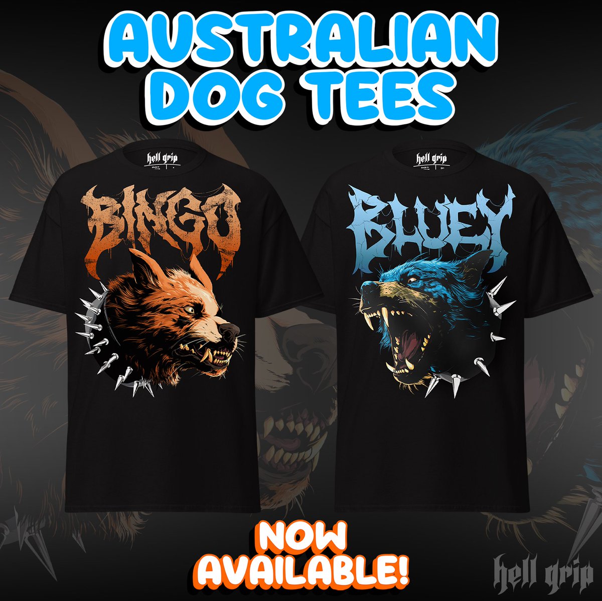 HellGrip666's tweet photo. WE GOT YOU! 😤 Yall have been asking for a Bingo tee to go with Bluey so here it is! Ngl it goes hard af, hope you love it! 🤘 Both are available NOW❗️ https://t.co/iXPIt7Jn0P