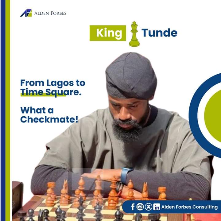 From Lagos to Time Square.

What a Checkmate! ♟️

Congratulations Tunde Onakoya 
#chess  #checkmate #chessmaster #aldenforbes #timesquare