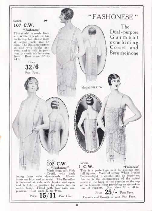 This 1926 Corsetry Catalogue includes “fashonese” models, a seemingly proprietary “dual purpose garment combining corset and brassiere in one.” Explore this catalogue in further detail on our website! underpinningsmuseum.com/museum-collect…