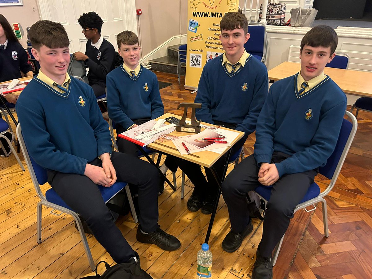 Well done to our Pi Quiz team in the National final today. Out of over 750 teams that entered the boys finished joint 9th. Congratulations to the team of Luke Blackwell, Padraic Callanan, Conor Kennedy and David Flynn. Well done all