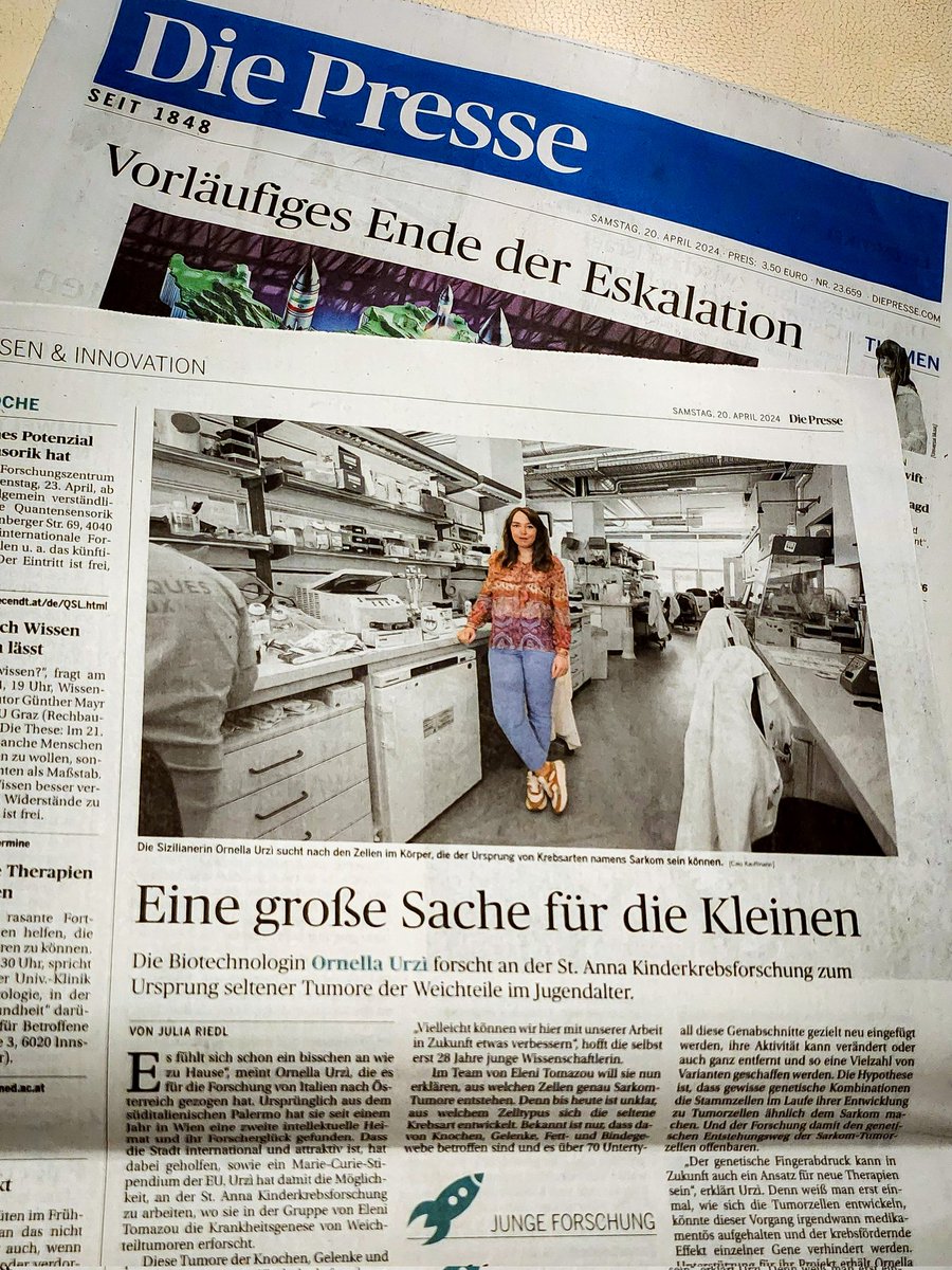 I bought @DiePressecom newspaper today and I was like 'wait I know that girl...🤔' 🤣
I'm super happy to be there telling my story and speaking about my exciting project 🤩
#diepresse #cancerreaserch #sarcoma