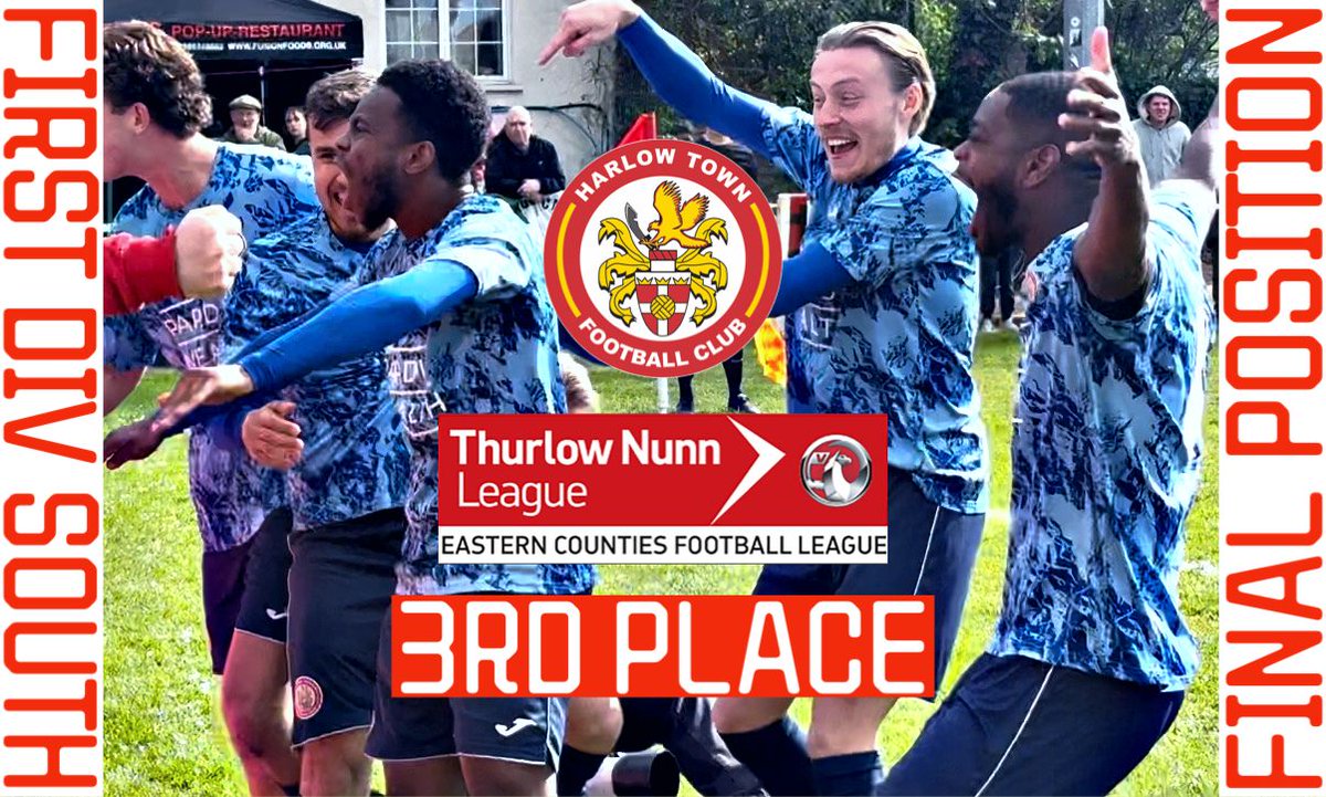 After a season with ups and downs, after battle upon battle, we secure a 3rd place finish in the Thurlow Nunn First Division South. Thank you for all your incredible support this season, and we look forward to more, especially on May 6th! 😀 #HarlowAreMassive