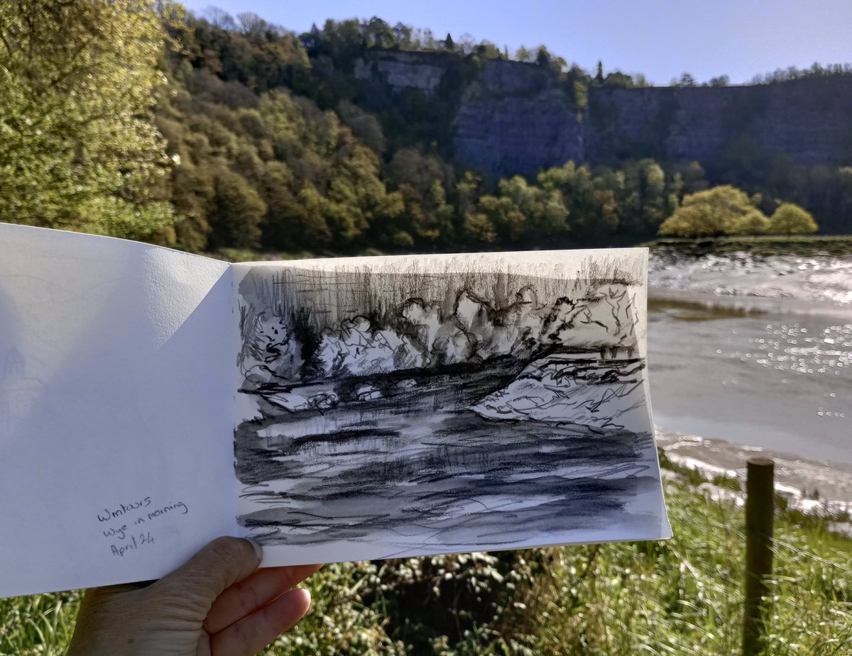 Morning sketch, river Wye at Wintours Leap.
#wintoursleap #wyevalley #sketching