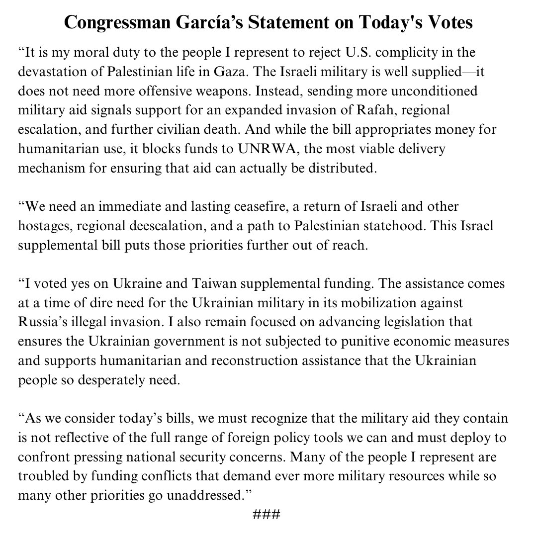 My statement on today’s votes.