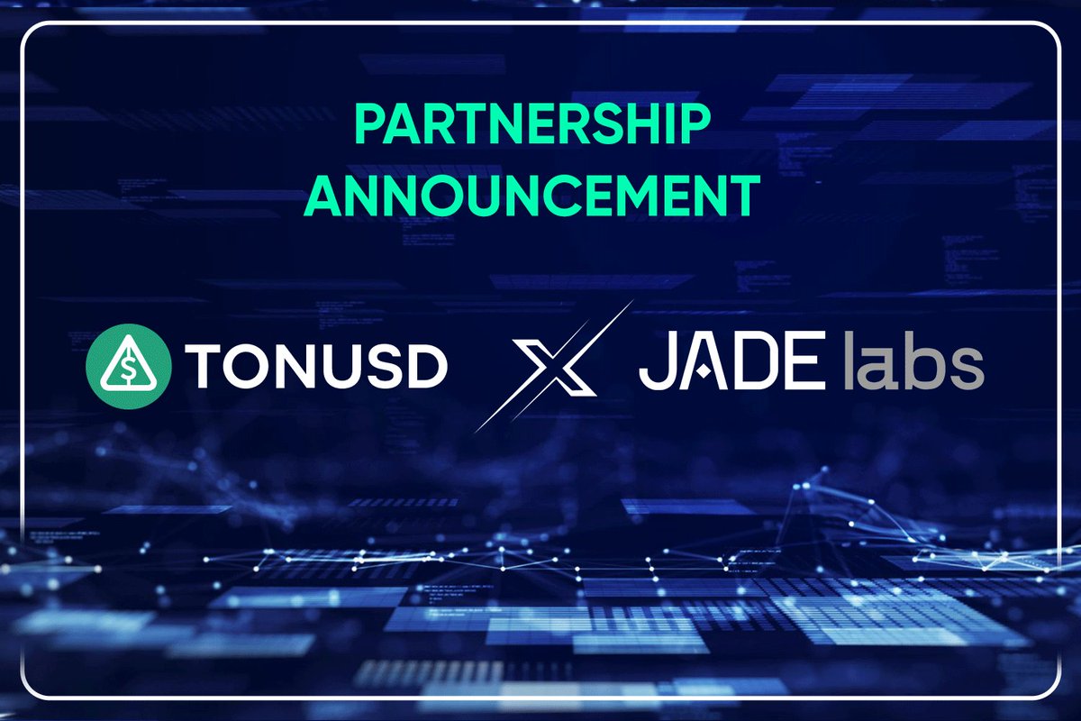 TonUSD_X's tweet photo. PARTNERSHIP ANNOUNCEMENT: JADELABS x TONUSD 

We are thrilled to announce our strategic partnership with JADELABS  for their technical support in the TonUSD project. 
#TonUSD #Ton https://t.co/hpDAOV6XMy