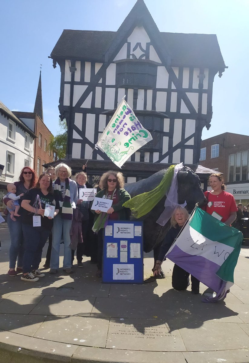 #Hereford city centre letting people know that Women's Rights matter. 
Great reception from passers by. 
A ribbon on a bull won't make it give you any milk 😉